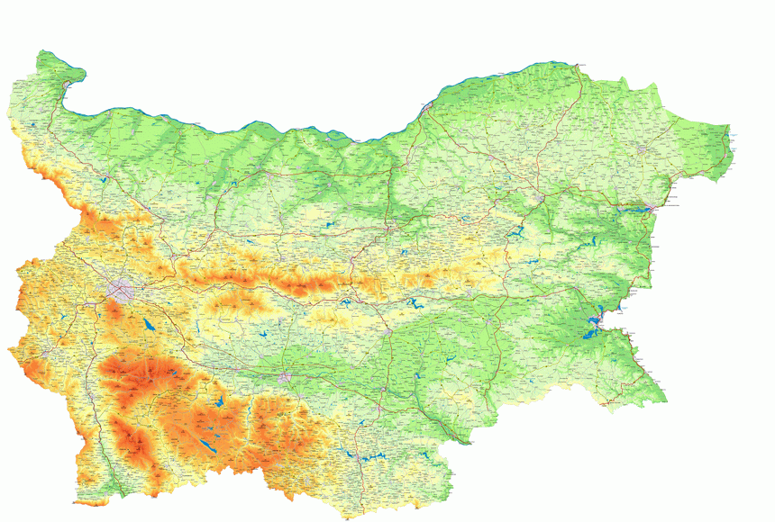географска карта на България